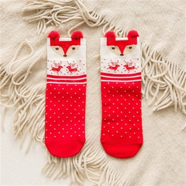 Women David's Deer Cotton Christmas Socks