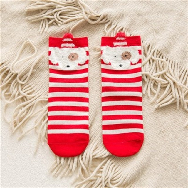 Women David's Deer Cotton Christmas Socks