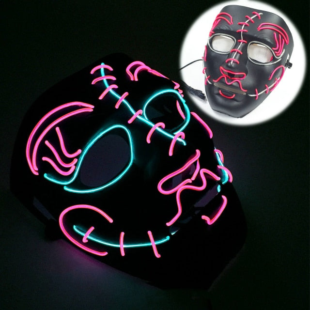 Halloween Mixed Color Led light Party Mask