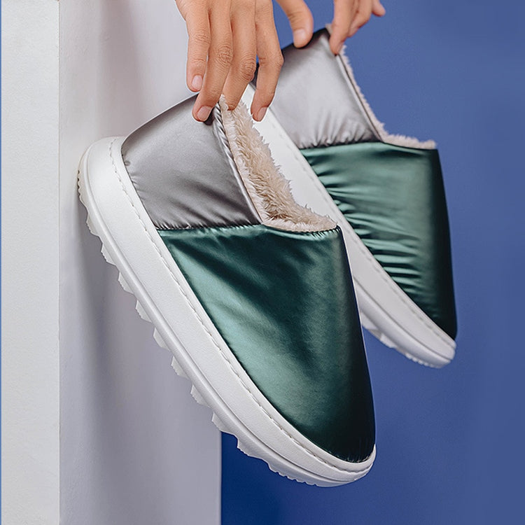 Trend Winter Down Cotton Thick Sole Slippers