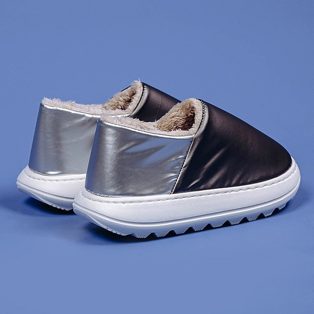 Trend Winter Down Cotton Thick Sole Slippers