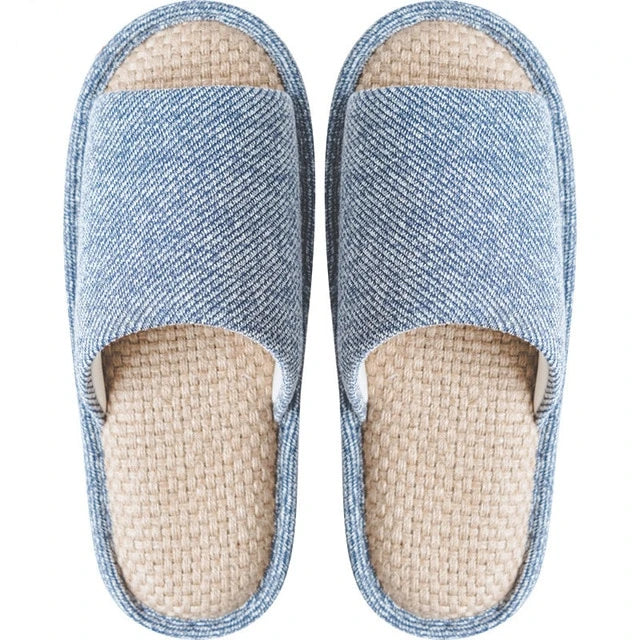Japanese Natural Linen Cotton Home Slippers