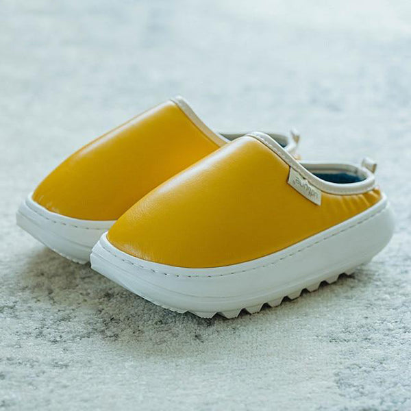 Leather Thick Sole Plush EVA Slipper