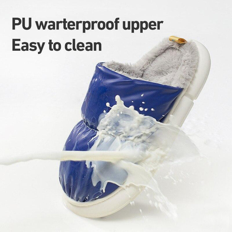 Waterproof Winter Couple Plush Warm Slippers